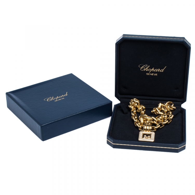 Pre Owned Chopard Happy Diamonds 18K Yellow Gold Pendant Necklace