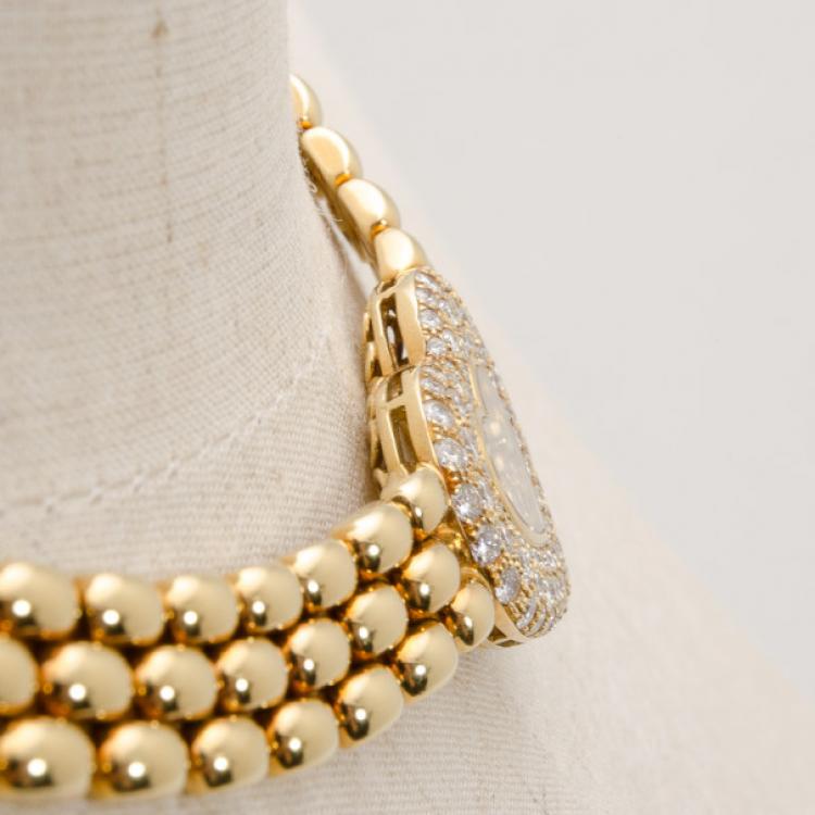 Pre Owned Chopard Happy Diamonds 18 K Yellow Gold Heart Necklace 