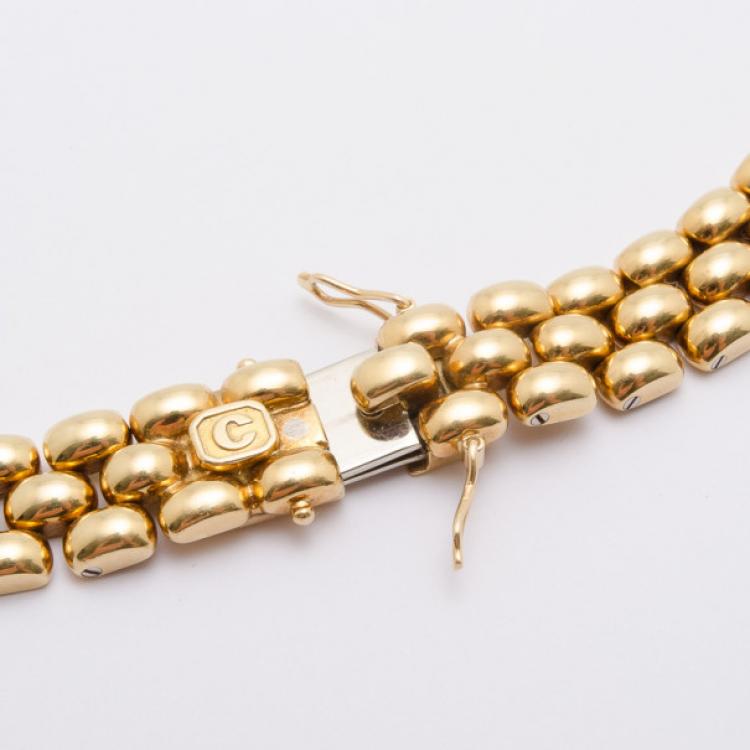 Pre Owned Chopard Happy Diamonds 18 K Yellow Gold Heart Necklace 