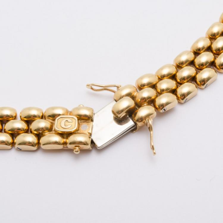 Pre Owned Chopard Happy Diamonds 18 K Yellow Gold Heart Necklace 