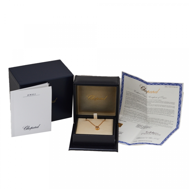 مملوكة مسبقًا Chopard Miss Happy Diamond 18K Rose Gold Necklace