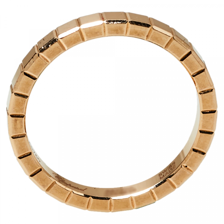 مملوكة مسبقًا Chopard Ice Cube Pure 18K Rose Gold Ring Size 52
