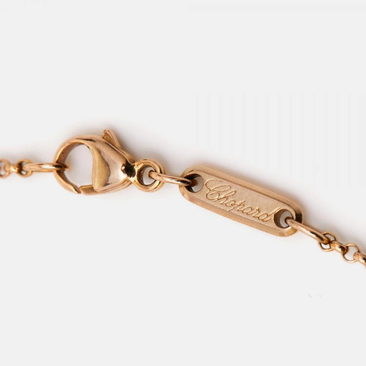 Pre Owned Chopard Happy Hearts Diamond 18k Rose Gold Bracelet