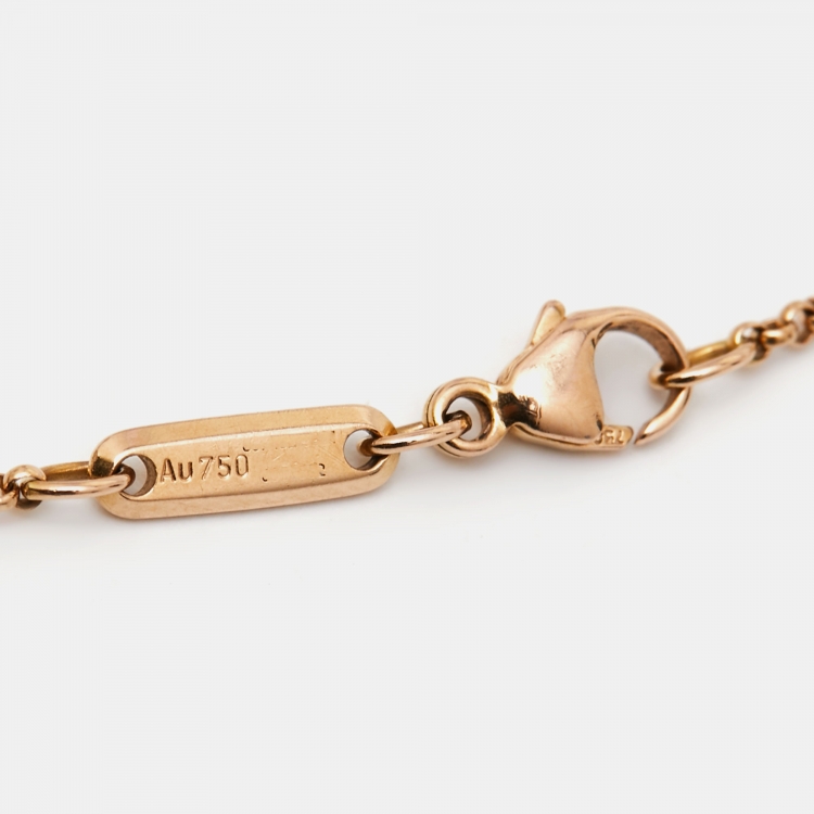 Pre Owned Chopard Happy Hearts Diamond 18k Rose Gold Bracelet