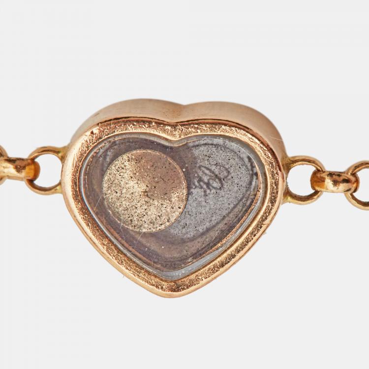 Pre Owned Chopard Happy Hearts Diamond 18k Rose Gold Bracelet