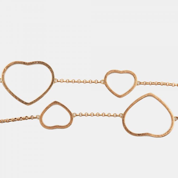 Pre Owned Chopard Happy Hearts Diamond 18k Rose Gold Bracelet