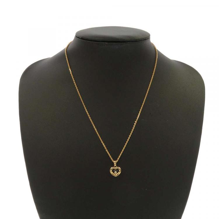 Pre Owned Chopard Happy Diamonds Icon 18K Rose Gold Diamond Necklace