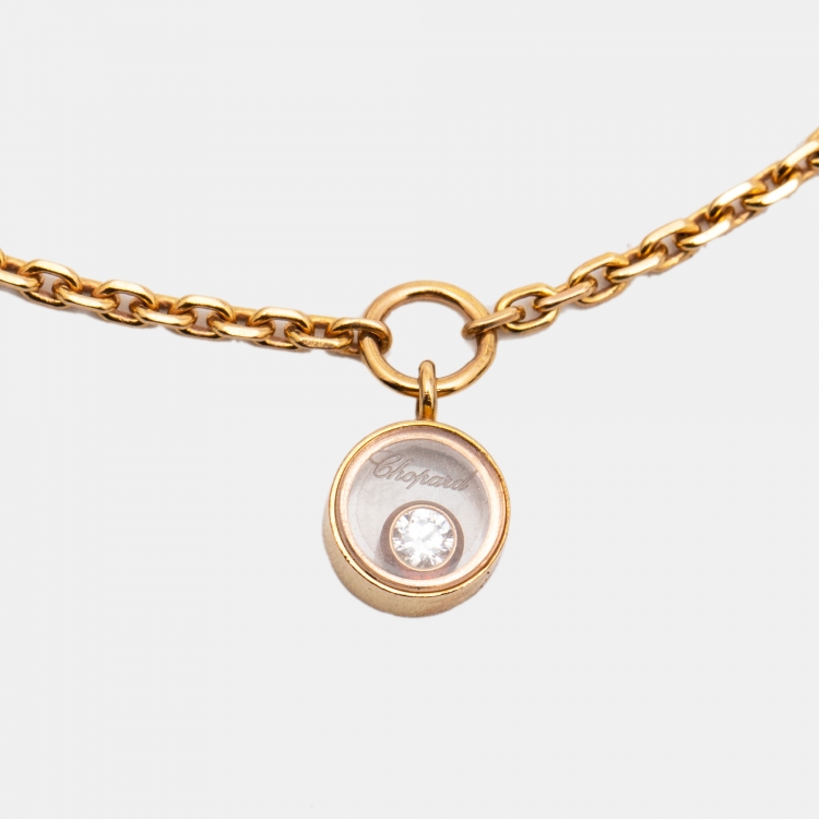 Pre Owned Chopard Happy Diamonds 18k Rose Gold Charm Bracelet