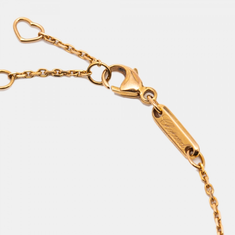 Pre Owned Chopard Happy Diamonds 18k Rose Gold Charm Bracelet