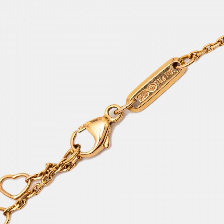 Pre Owned Chopard Happy Diamonds 18k Rose Gold Charm Bracelet