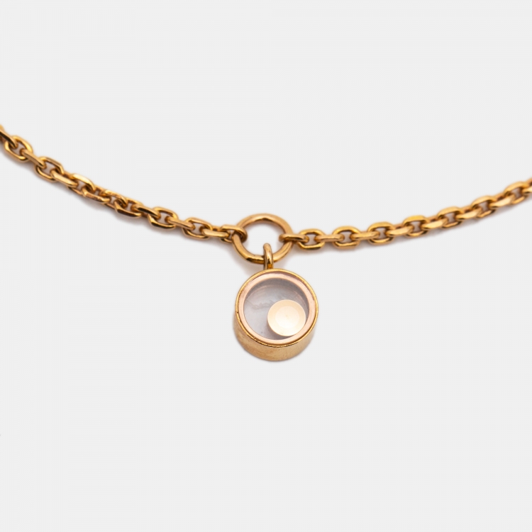 Pre Owned Chopard Happy Diamonds 18k Rose Gold Charm Bracelet