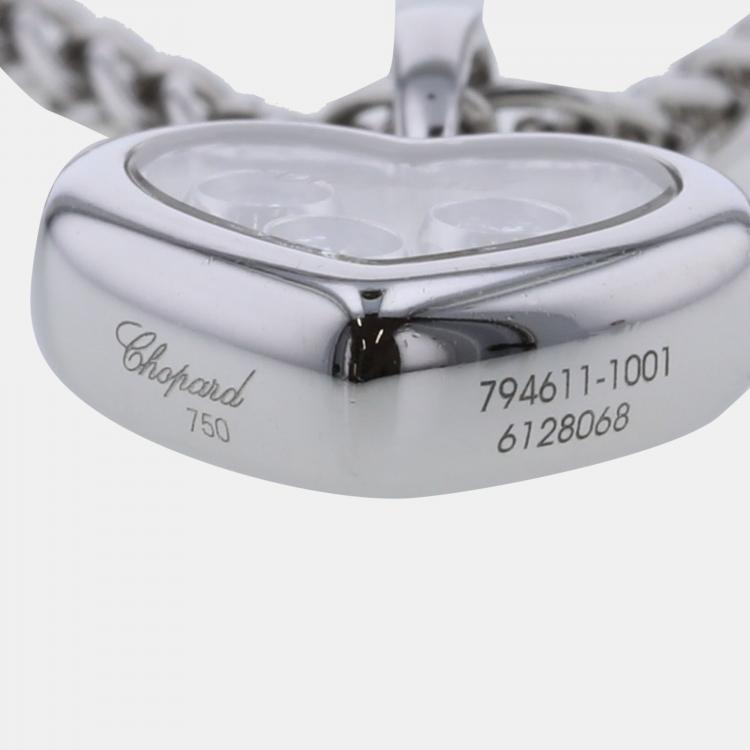 Pre Owned Chopard Happy Diamonds Icon Heart 18K White Gold Diamond Necklace