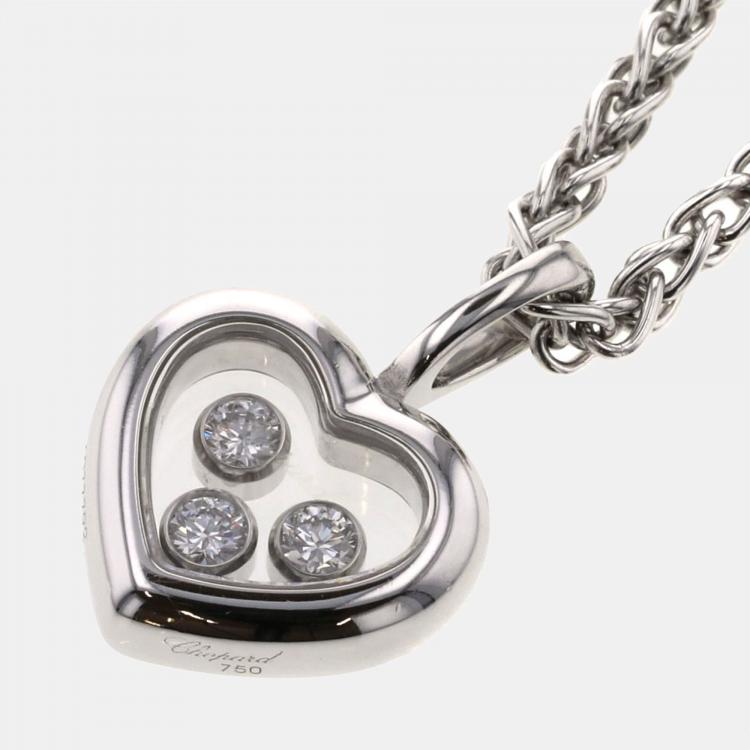 Pre Owned Chopard Happy Diamonds Icon 18K White Gold Diamond Necklace
