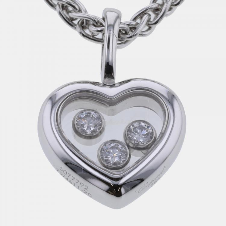 Pre Owned Chopard Happy Diamonds Icon 18K White Gold Diamond Necklace