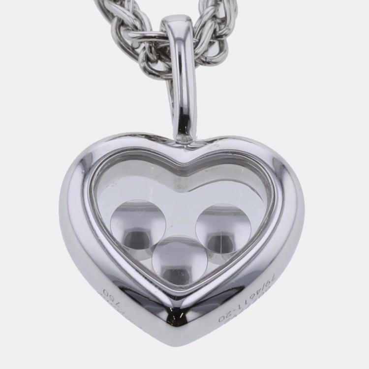 Pre Owned Chopard Happy Diamonds Icon 18K White Gold Diamond Necklace