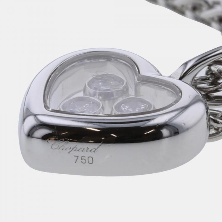 Pre Owned Chopard Happy Diamonds Icon 18K White Gold Diamond Necklace