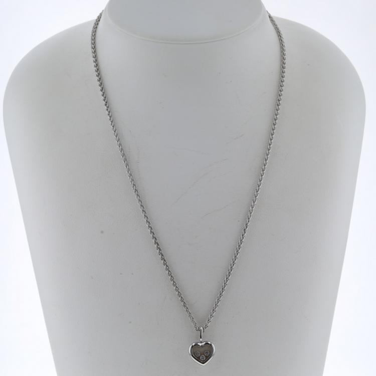 Pre Owned Chopard Happy Diamonds Icon 18K White Gold Diamond Necklace