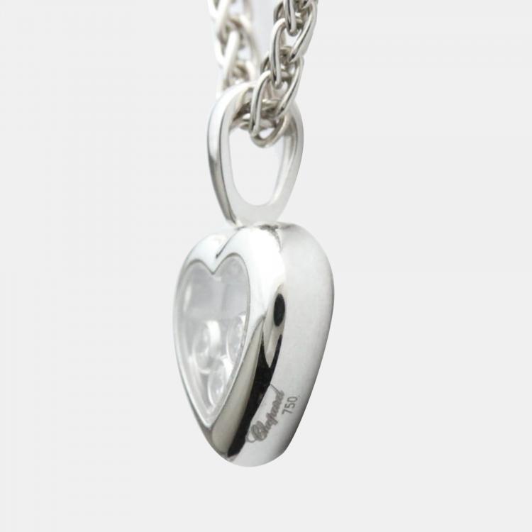 Pre Owned Chopard Happy Diamonds Icon Heart 18K White Gold Diamond Necklace