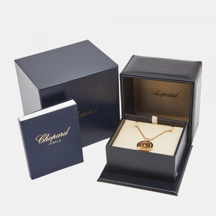 Pre Owned Chopard Happy Spirit Diamond 18k Yellow Gold Pendant Necklace