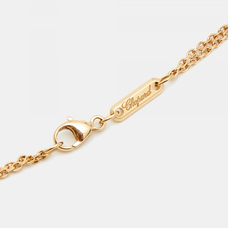 Pre Owned Chopard Happy Spirit Diamond 18k Yellow Gold Pendant Necklace