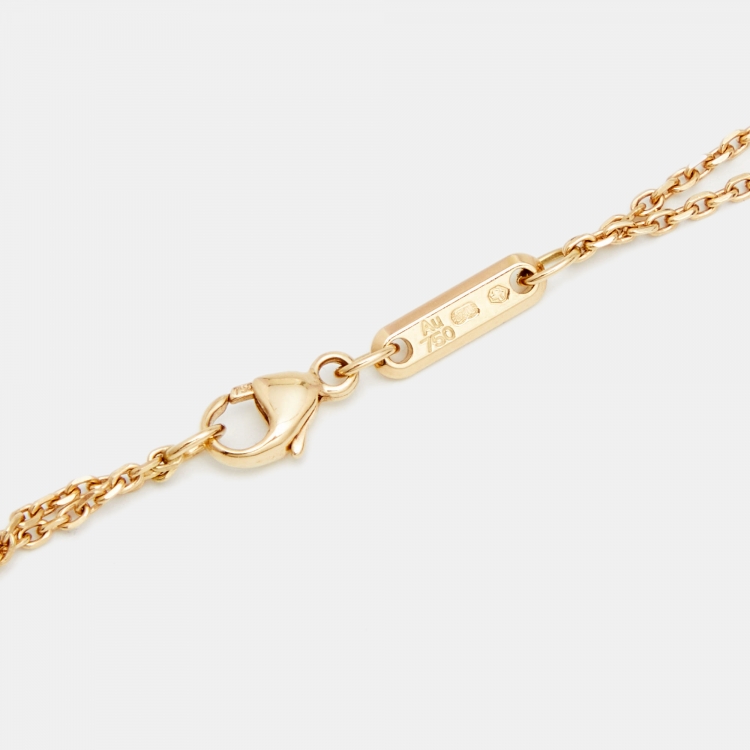 Pre Owned Chopard Happy Spirit Diamond 18k Yellow Gold Pendant Necklace