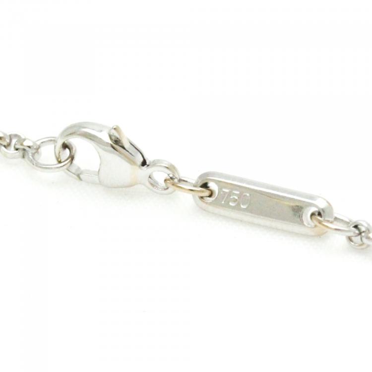 Pre Owned Chopard Happy Diamonds Square 18K White Gold Diamond Necklace 