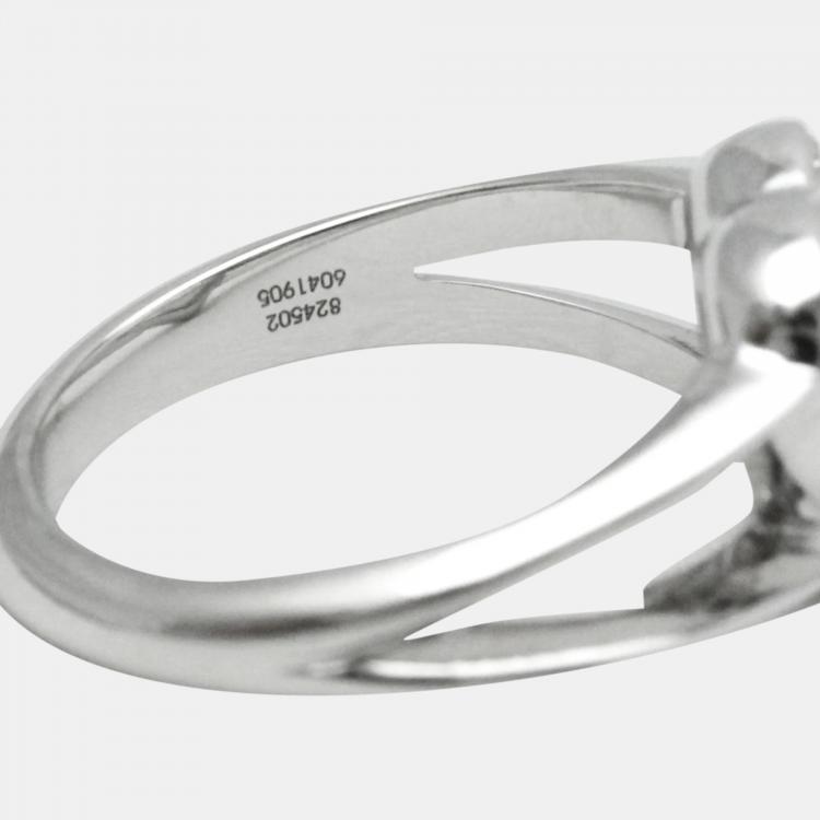 Pre Owned Chopard 18K White Gold and Diamond Happy Diamonds Icons Heart Ring EU 54.5
