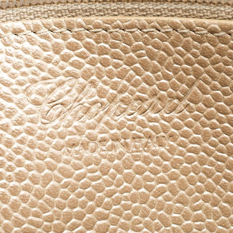 Pre Owned Chopard Beige Caviar Leather Miss Happy Continental Wallet