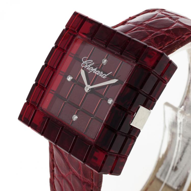 Chopard Red Resin Steel Be Mad Women s Wristwatch 31MM Chopard TLC