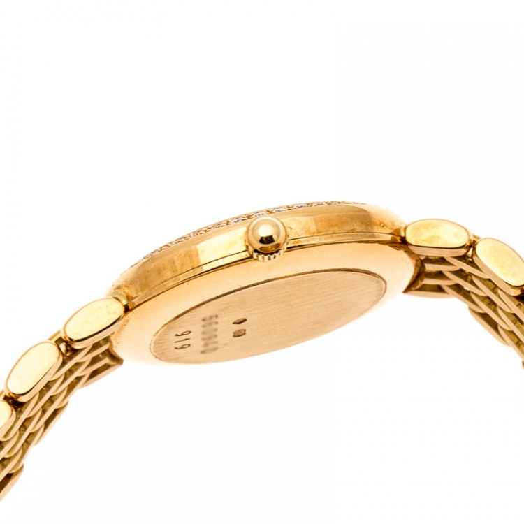 Pre Owned Chopard White 18K Yellow Gold Classic 105911001 Women's Wristwatch 32 mm