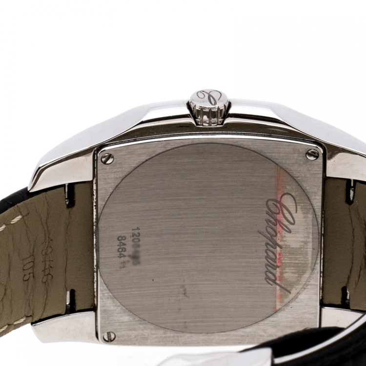 Pre Owned Chopard Black Stainless Steel Two O Ten Tycoon Women's Wristwatch 34 mm
