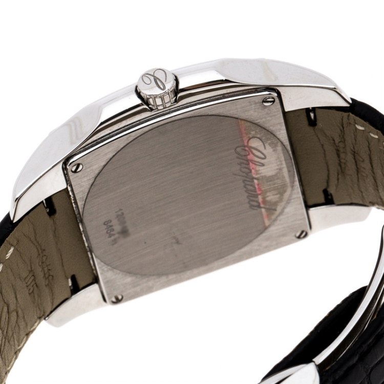 Pre Owned Chopard Black Stainless Steel Two O Ten Tycoon Women's Wristwatch 34 mm