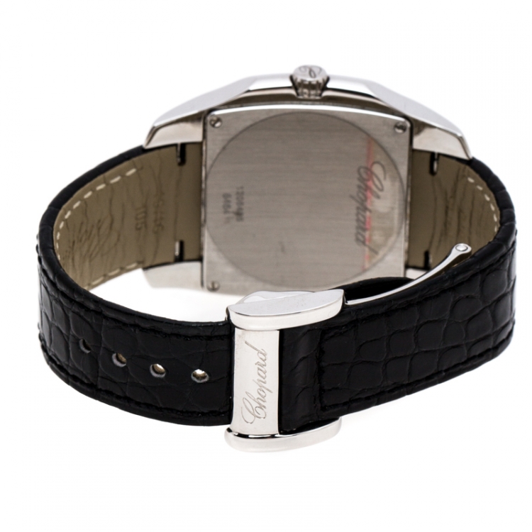 Pre Owned Chopard Black Stainless Steel Two O Ten Tycoon Women's Wristwatch 34 mm