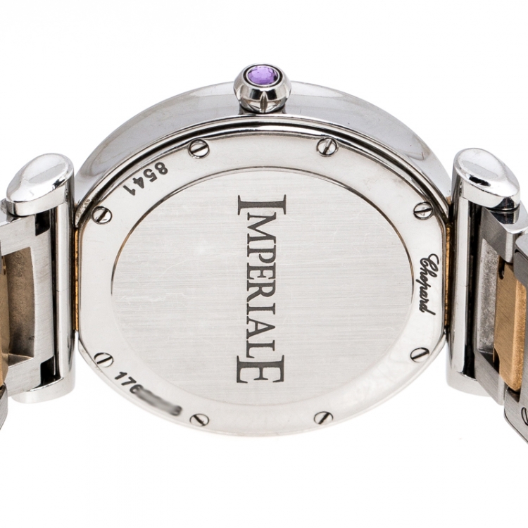 Pre Owned Chopard Mother of Pearl 18K Rose Gold Stainless Steel Diamonds Imperiale 8541 Women's Wristwatch 28 mm