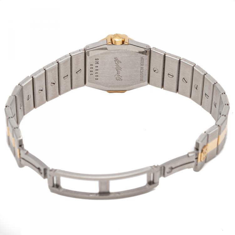 Pre Owned Chopard Gold Saint Moritz Steel & Yellow Gold Full Diamonds Women'S Watch 24MM