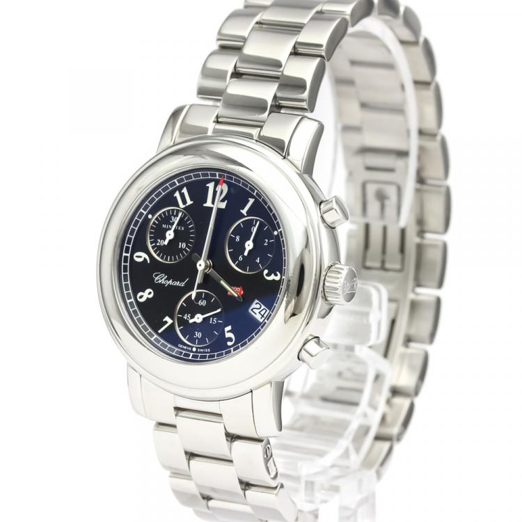Pre Owned Chopard Black Stainless Steel Mille Miglia 8900 Quartz Women's Wristwatch 33 MM