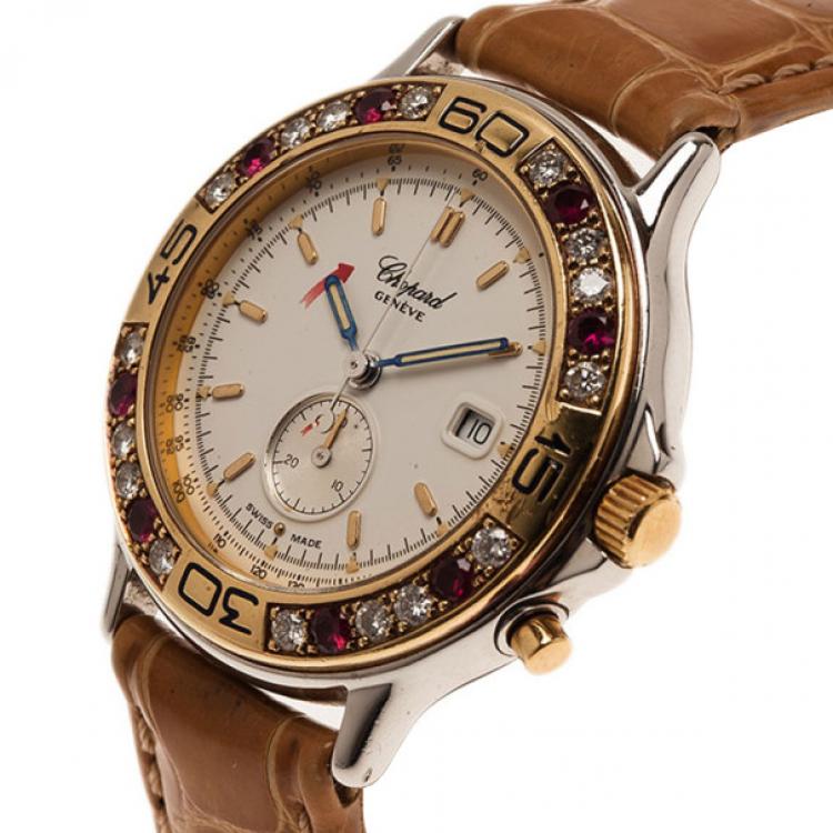Pre Owned Chopard White Stainless Steel Classic Women's Wristwatch 28MM