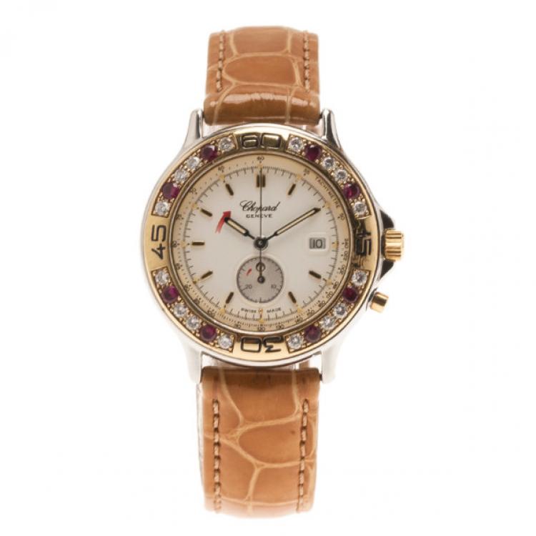 Pre Owned Chopard White Stainless Steel Classic Women's Wristwatch 28MM