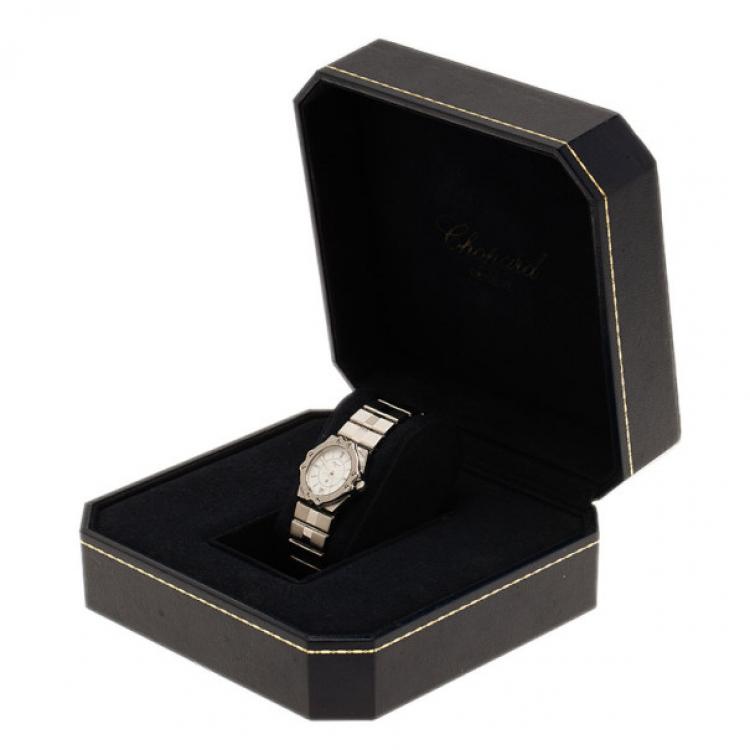 Pre Owned Chopard White Stainless Steel St. Moritz Women's Wristwatch 22MM