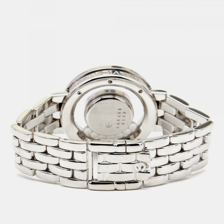Pre Owned Chopard White 18k White Gold Diamond Happy Diamonds 4169 Women's Wristwatch 31 mm