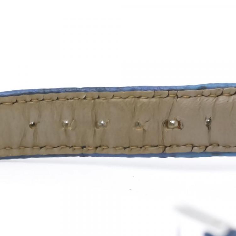 Pre Owned Chopard Blue Plastic Diamond Be Happy 27/7779 Quartz Women's Wristwatch 32 mm