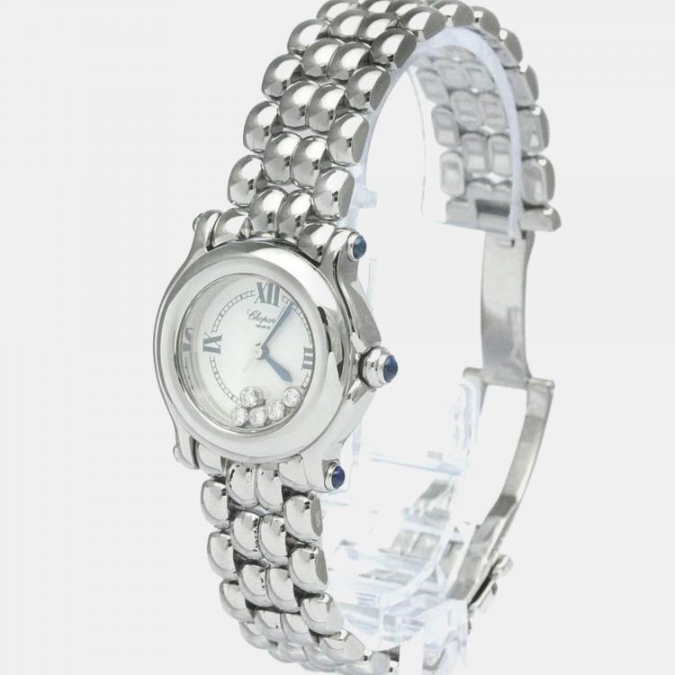 Chopard White Stainless Steel Happy Sport 27 8250 23 Quartz