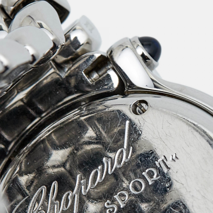 مملوكة مسبقًا Chopard White Diamond Stainless Steel Happy Sport 27/8250-23 Women's Wristwatch 26 mm