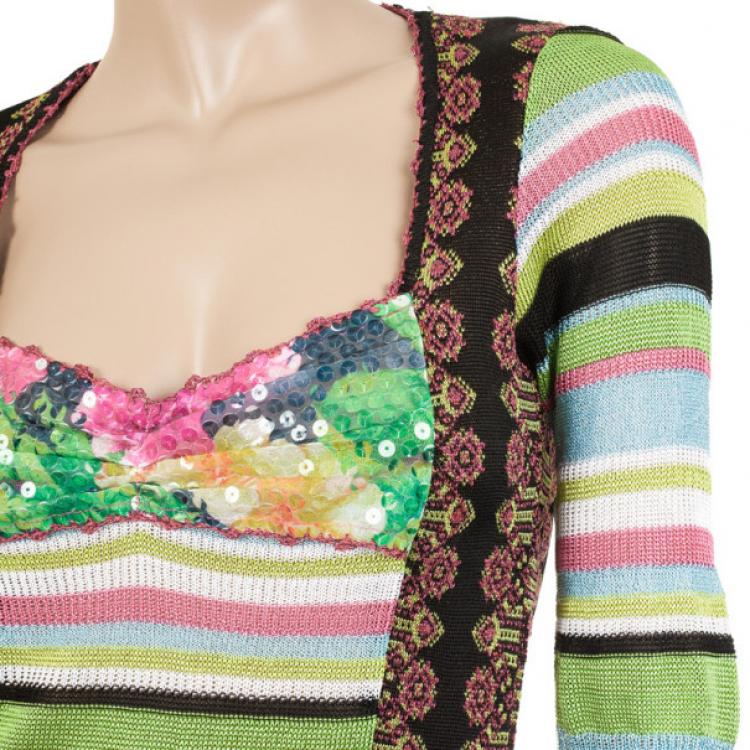 مملوكة مسبقًا Christian Lacroix Multicolor Knitted Long Sleeve Shirt