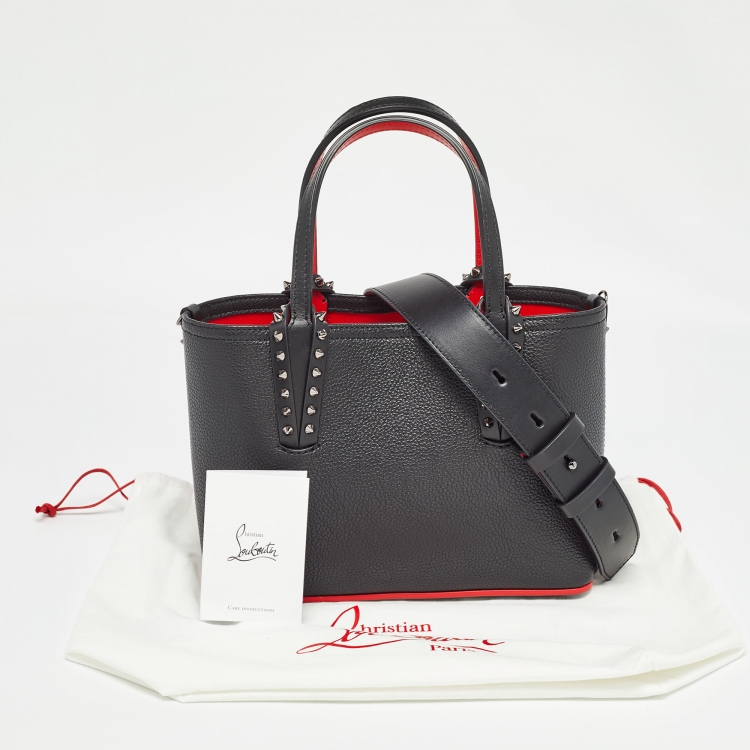 Pre Owned Christian Louboutin Black Leather Mini Cabata Tote