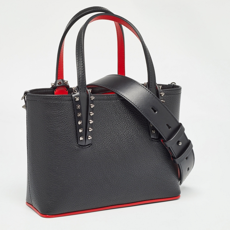 Pre Owned Christian Louboutin Black Leather Mini Cabata Tote