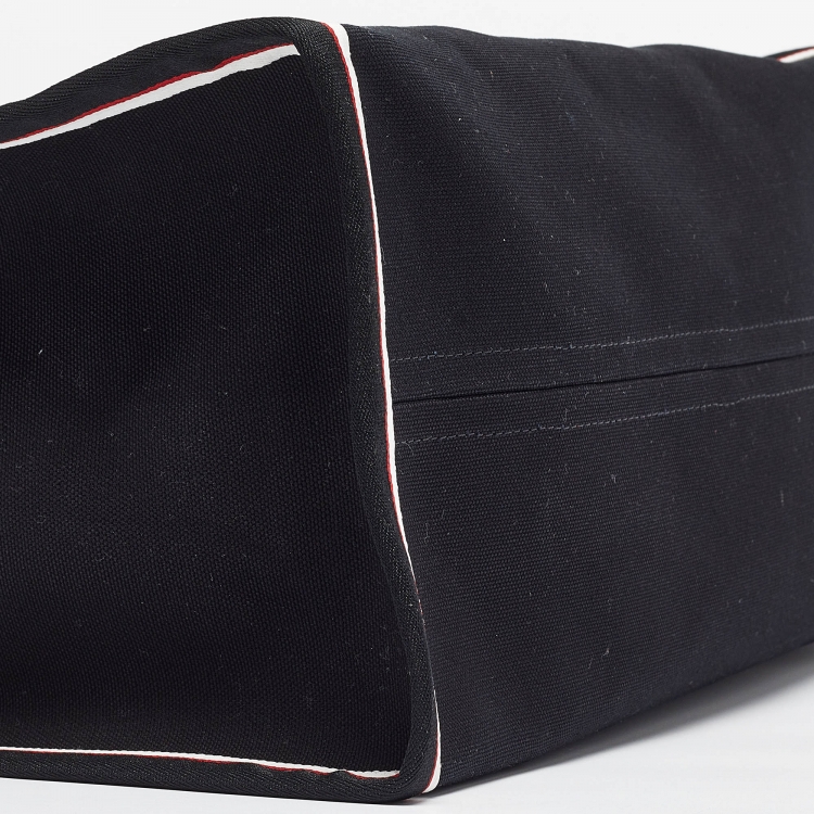 Pre Owned Christian Louboutin Black Canvas Large Nastroloubi Fique À Vontade Tote
