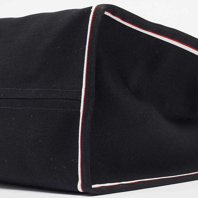 Pre Owned Christian Louboutin Black Canvas Large Nastroloubi Fique À Vontade Tote