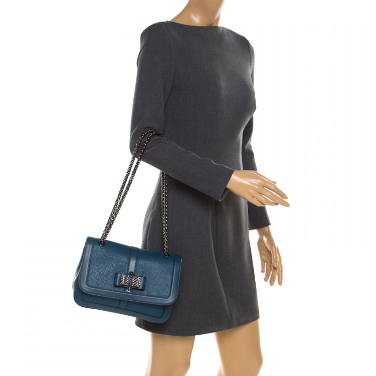 مملوكة مسبقًا Christian Louboutin Blue Leather Sweet Charity Shoulder Bag