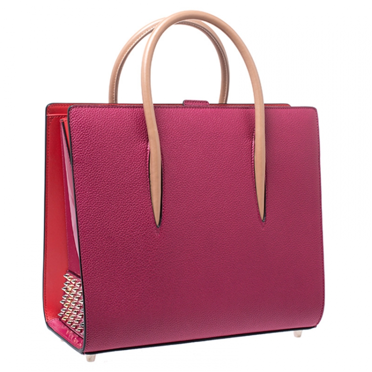 مملوكة مسبقًا Christian Louboutin Fuchsia Leather Paloma Medium Tote
